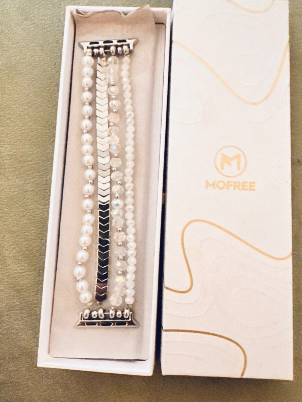 MOFREE Beaded Bracelet Compatible with Apple Watch Band 38mm/40mm/41mm/42mm,
